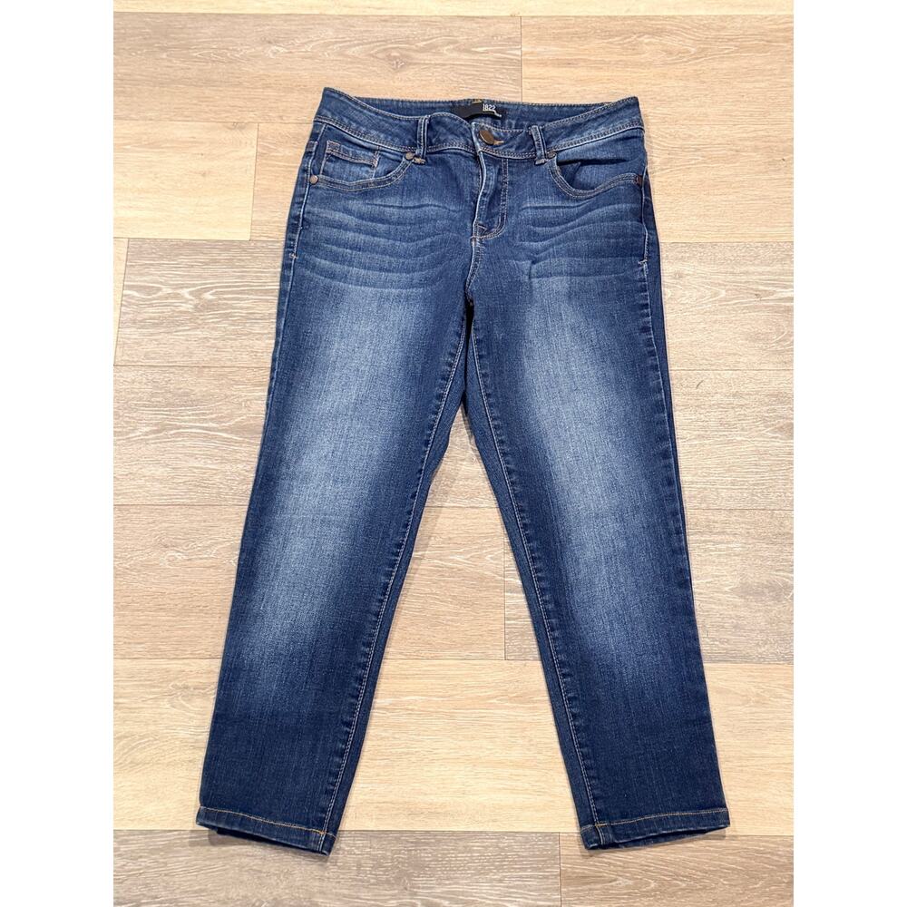 1822 Denim Women's Straight Leg Cropped Jeans - Dark Blue